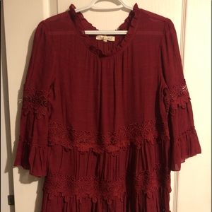 Beautiful Red lace accent top